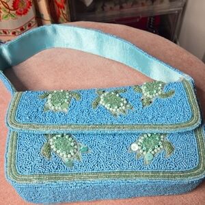 NWT India Turtle Sea Beaded Bag